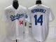 Los Angeles Dodgers HERNANDEZ #14 Whtie Baseball Jersey