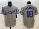 Los Angeles Dodgers YAMAMOTO #18 Grey Baseball Jersey
