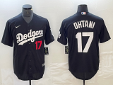Los Angeles Dodgers OHTANI #17 Black Baseball Jersey