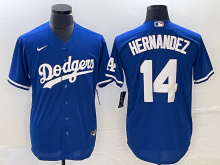 Los Angeles Dodgers HERNANDEZ #14 Blue Baseball Jersey