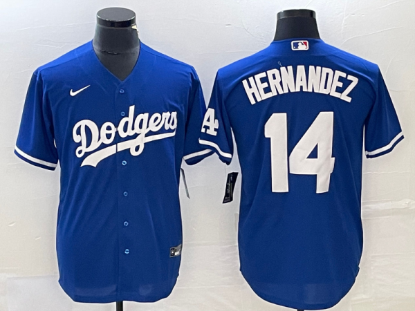 Los Angeles Dodgers HERNANDEZ #14 Blue Baseball Jersey