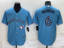 Toronto Blue Jays Vladimir MANOAH #6 Light Blue Baseball Jersey