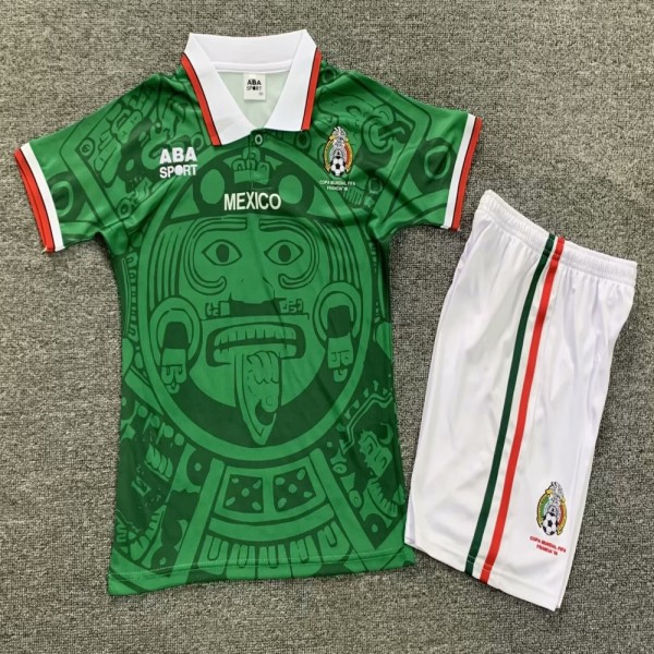 1998 Mexico Home Retro Kids Jersey