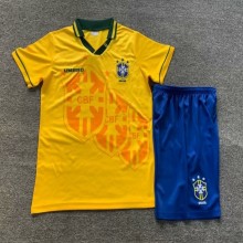 1994 Brazil Home Retro Kids Jersey