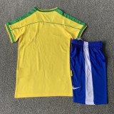 1998 Brazil Home Retro Kids Jersey