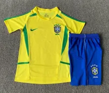2002 Brazil Home Retro Kids Jersey