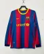 10/11 Barcelona Home Retro Jersey Liga Version Long Sleeve