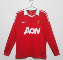 10/11 Man United  Home Retro Jersey Long Sleeve