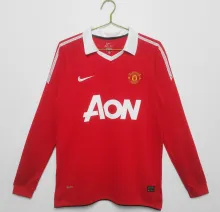 10/11 Man United  Home Retro Jersey Long Sleeve