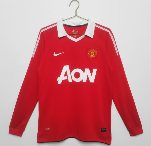 10/11 Man United  Home Retro Jersey Long Sleeve