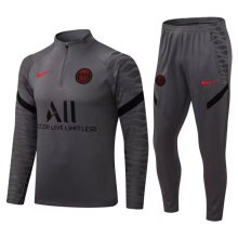 21/22 PSG Jordan Grey Sweater Tracksuit with Zipper  Thai Quality