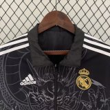 23/24 Real Madrid Dragon Black Windbreaker Jacket two-sided Jacket Thai Quality