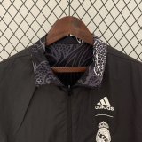 23/24 Real Madrid Dragon Black Windbreaker Jacket two-sided Jacket Thai Quality