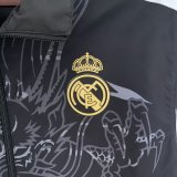 23/24 Real Madrid Dragon Black Windbreaker Jacket two-sided Jacket Thai Quality