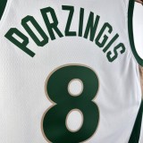 NBA Men Season 2024 Boston Celtics White City Edition #8 PORZINGIS Jersey High Quality Name and Number Print