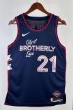 NBA Men 2024 Philadelphia 76ers Navy City Edition #21 EMBIID Swingman Jersey