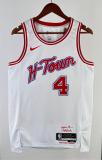 NBA Men Season 2024 Houston Rockets White City Edition #4 GREEN Jersey High Quality Name and Number Print