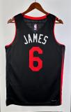 NBA Men S2024 Miami Heat Back #6 JAMES Jersey High Quality Name and Number Print