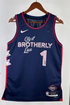 NBA Men 2024 Philadelphia 76ers Navy City Edition #1 HARDEN Swingman Jersey