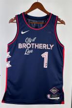 NBA Men 2024 Philadelphia 76ers Navy City Edition #1 HARDEN Swingman Jersey