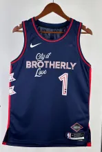 NBA Men 2024 Philadelphia 76ers Navy City Edition #1 HARDEN Swingman Jersey