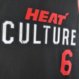 NBA Men S2024 Miami Heat Back #6 JAMES Jersey High Quality Name and Number Print
