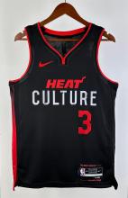 NBA Men 2024 Miami Heat Back City Edition #3 WADE Jersey High Quality Name and Number Print