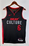 NBA Men S2024 Miami Heat Back #6 JAMES Jersey High Quality Name and Number Print