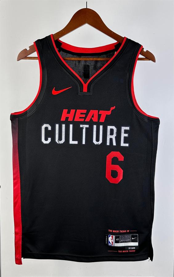 NBA Men S2024 Miami Heat Back #6 JAMES Jersey High Quality Name and Number Print