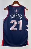 NBA Men 2024 Philadelphia 76ers Navy City Edition #21 EMBIID Swingman Jersey