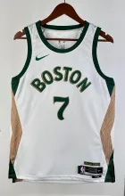 NBA Men Season 2024 Boston Celtics White City Edition #7 BROWN Jersey High Quality Name and Number Print