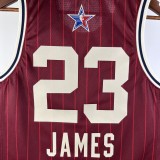 NBA Men 2024 Los Angeles Lakers All Stars Red #23 JAMES Jersey High Quality Name and Number Print