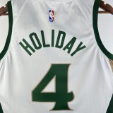 NBA Men Season 2024 Boston Celtics White City Edition #4 HOLIDAY Jersey High Quality Name and Number Print