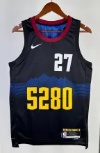 NBA Men Season 2024 Denver Nuggets Black City Edition #27 MURRAY Jersey High Quality Name and Number Print