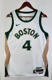 NBA Men Season 2024 Boston Celtics White City Edition #4 HOLIDAY Jersey High Quality Name and Number Print
