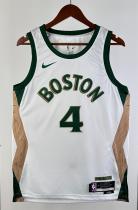 NBA Men Season 2024 Boston Celtics White City Edition #4 HOLIDAY Jersey High Quality Name and Number Print