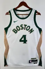 NBA Men Season 2024 Boston Celtics White City Edition #4 HOLIDAY Jersey High Quality Name and Number Print