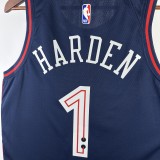 NBA Men 2024 Philadelphia 76ers Navy City Edition #1 HARDEN Swingman Jersey