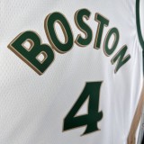 NBA Men Season 2024 Boston Celtics White City Edition #4 HOLIDAY Jersey High Quality Name and Number Print
