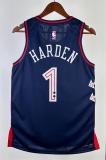 NBA Men 2024 Philadelphia 76ers Navy City Edition #1 HARDEN Swingman Jersey