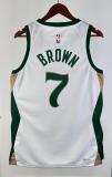NBA Men Season 2024 Boston Celtics White City Edition #7 BROWN Jersey High Quality Name and Number Print
