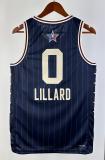 NBA Men Season 2024 Boston Celtics All Stars Blue #0 LILLARD Jersey High Quality Name and Number Print