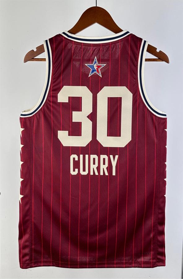 NBA Men 2024 Los Angeles Lakers All Stars Red #30 CURRY Jersey High Quality Name and Number Print