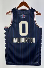 NBA Men Season 2024 Boston Celtics All Stars Blue #0 HALIBURTON Jersey High Quality Name and Number Print