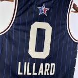 NBA Men Season 2024 Boston Celtics All Stars Blue #0 LILLARD Jersey High Quality Name and Number Print