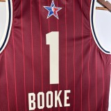 NBA Men 2024 Los Angeles Lakers All Stars Red #1 BOOKE Jersey High Quality Name and Number Print