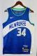 NBA Men 2023 Milwaukee Bucks Blue City Edition #34 ANTETOKOUNMPO Jersey High Quality Name and Number Print