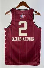 NBA Men 2024 Los Angeles Lakers All Stars Red #2 GILGEOUS-ALEXANDER Jersey High Quality Name and Number Print
