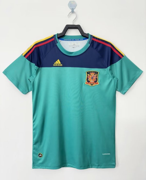 2010 Spain Goalkeeper Green Fans Version Retro Jersey