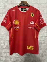 2024 Ferrari F1 Team POLO Round Collar T-Shirt N 55